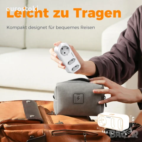 TESSAN Троен щепсел за контакт,  с USB C и USB A, 3600 W , снимка 6 - Друга електроника - 50966428