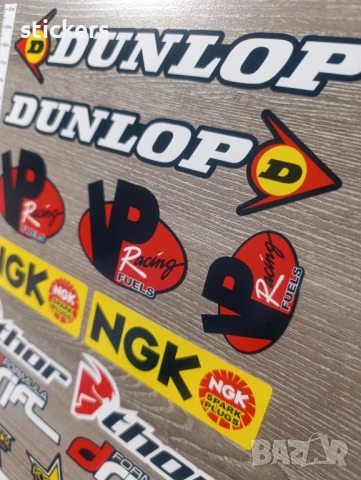 Стикери за мотор Dunlop VP NGK Thor Drift Rockstar Honda, снимка 3 - Аксесоари и консумативи - 51368777
