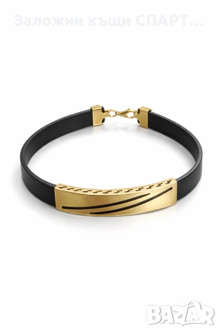 Кожена златна гривна - 6.26гр. 