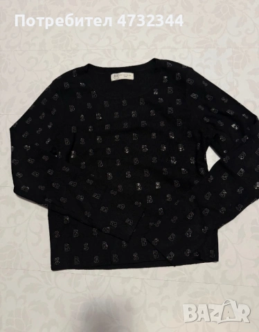 Черна блуза на BSB, снимка 2 - Блузи с дълъг ръкав и пуловери - 53406333
