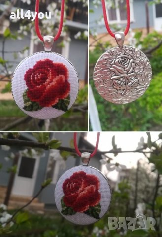 Ръчно бродирани гривни и колиета , снимка 2 - Колиета, медальони, синджири - 28522383