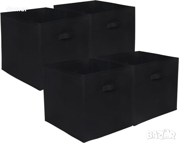 Комплект 4 сгъваеми кутии детски органайзер за съхранение размер 33 x 38 x 33 см, розови