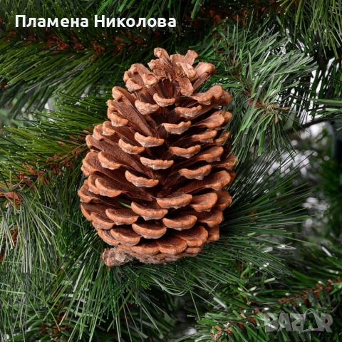 Елха естествено зелена с шишарки, снимка 4 - Декорация за дома - 52301887