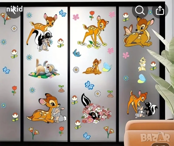 Бамби самозалепващи стикери стикер за детска стая стена мебел декор самозалепващ, снимка 4 - Други - 52161693
