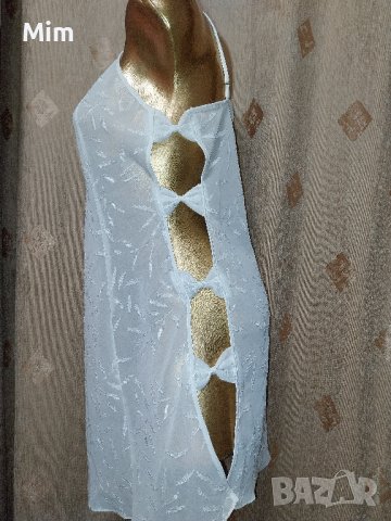 М/L Бяла нощница странично с пандели , снимка 4 - Нощници - 43151202