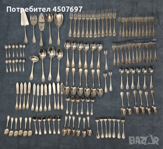 Луксозни Посребрени прибори за хранене Christofle Albi 126 Части., снимка 3 - Прибори за хранене, готвене и сервиране - 53056684