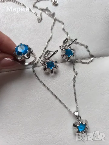 комплект със сини кристали , снимка 6 - Бижутерийни комплекти - 47775885