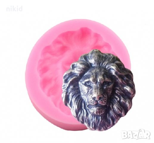 лъв глава с грива силиконов молд форма декорация торта мъфини украса