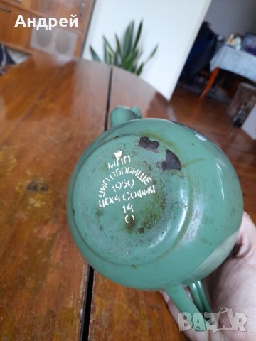 Стар емайлиран чайник #45, снимка 5 - Антикварни и старинни предмети - 43119579