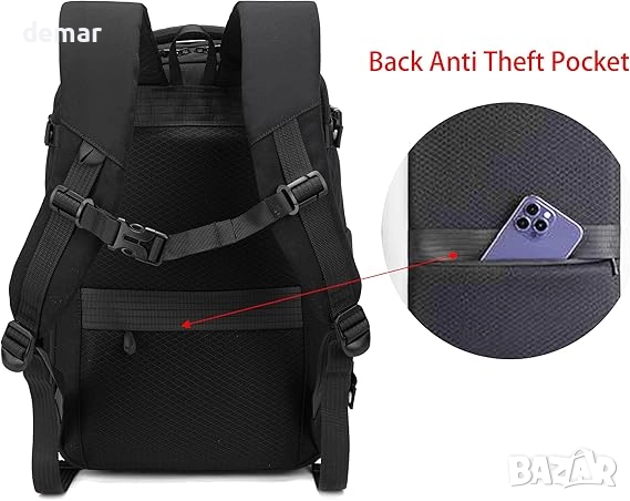 Раница за пътуване, подходяща за Ryanair, Wizz Air, EasyJet и Vueling, сива, 40 x 30 x 20 см, снимка 4 - Раници - 52454891