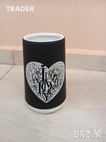 керамична ваза за цветя черна 