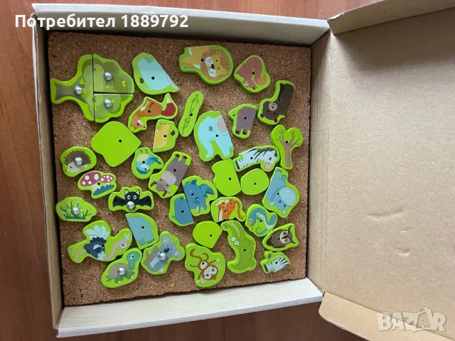 Дървена игра с табло, животни и чукче, снимка 3 - Игри и пъзели - 48486265