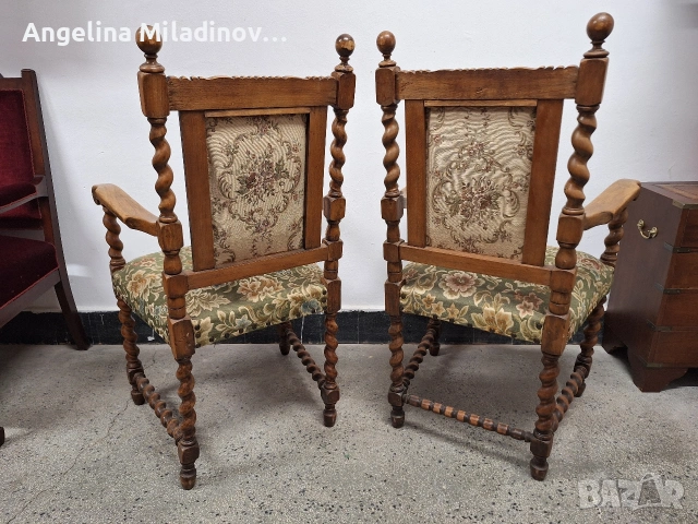 Антични кресла к - т два броя, снимка 6 - Дивани и мека мебел - 53175493