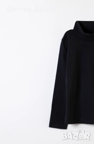 Черни поло блузи с дълъг ръкав за момичета – размери 104-128, снимка 3 - Детски Блузи и туники - 51940950