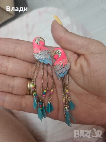 Екзотични обеци папагали, снимка 6 - Обеци - 51332930