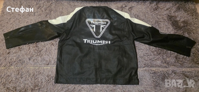 Classic Motorcycle Men's Vintage Leather Jacket Triumph НОВО кожено мото яке Триумф, снимка 6 - Спортни дрехи, екипи - 52870421