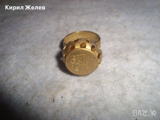 СТАРИНЕН МЕСИНГОВ РЪЧНО МАЙСТОРСКИ ИЗРАБОТЕН ПРЪСТЕН от ДИНАР РЯДЪК за КОЛЕКЦИЯ 26723, снимка 6 - Антикварни и старинни предмети - 36771568