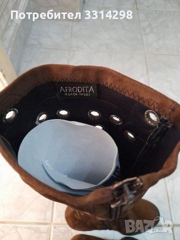 Официални дамски велурени ботуши, снимка 4 - Дамски ботуши - 38217347