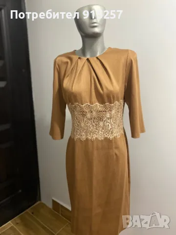 Рокля цвят горчица , снимка 4 - Рокли - 48653409