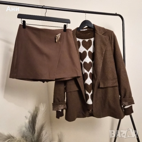 Пола-панталонки със златна катарама тип zara, снимка 2 - Поли - 52165541