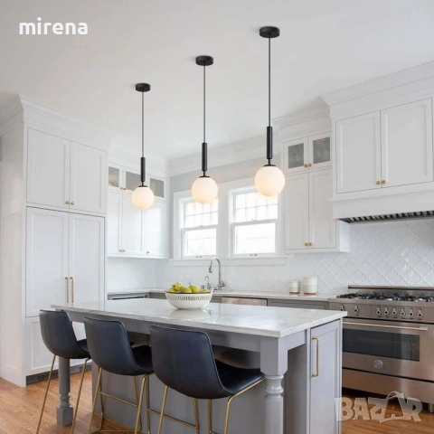 Висяща лампа Сребърна, модерна, кухненски остров индустриална, селска,, снимка 8 - Лампи за баня - 53420899