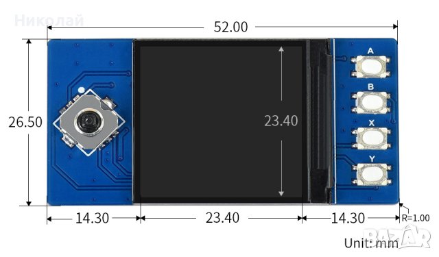 Модул дисплей 240x240 точки, цветен IPS 65к цвята, 1.3", снимка 4 - Друга електроника - 40592803