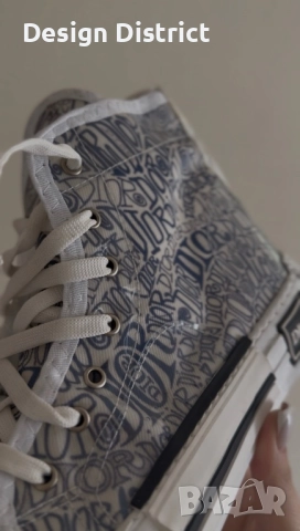 Високи Dior B23 кецове с принта на логото Oblique, снимка 2 - Кецове - 52539931