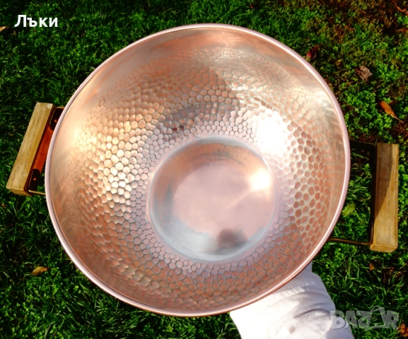 Медна тенджера със стойка,меден спиртник,фондю. , снимка 9 - Антикварни и старинни предмети - 52496138