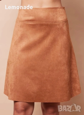 Нова велурена дамска пола  С размер, снимка 2 - Поли - 48148810