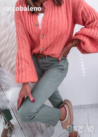 Маслиново зелени дамски дънки с прави крачоли, снимка 4 - Дънки - 53084222