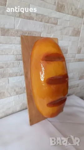 Стар макет на хляб - дърво и гипс, снимка 8 - Антикварни и старинни предмети - 50092847