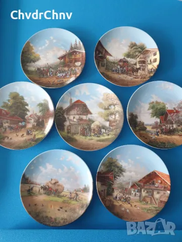 7бр Seltmann/ЗЕЛТМАН Бавария немска колекционерска декоративна порцеланова чиния-картина/пейзажи