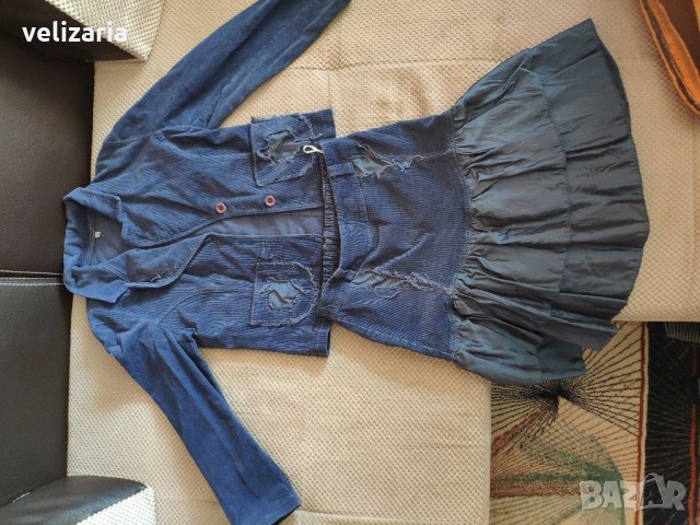 Син джинсов костюм за момиче 9-10-11г