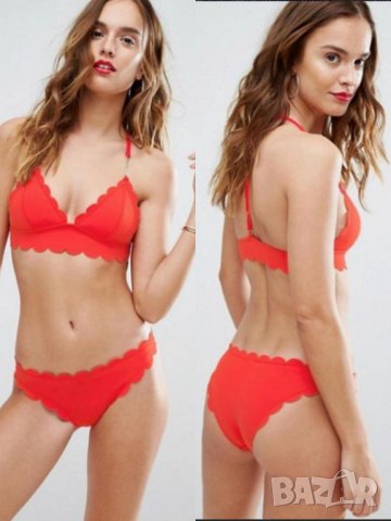 River Island S,M- Нов  лазерно изрязан бански в оранжев цвят , снимка 1