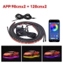RGB LED Ленти за Под Купето на Автомобил APP 90/120 см Neon 12V, снимка 1
