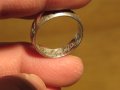 Стар мъжки сребърен пръстен  - Властелинът на пръстените с гравирано елфско слово сребро, снимка 6