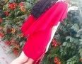 Ефектна Ярко винено червена рокля по тялото с гръб воали тип крила С/М, снимка 1