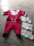 Бебешки комплект 56 р. Дядо Коледа+ плетени чорапки, снимка 1 - Комплекти за бебе - 26378807