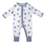 Бебешки ромпър боди памучно бяло със сини звездички Звездичка S_1245183, снимка 1