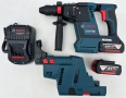 BOSCH GBH 18V-26 F + Bosch GDE 18V-16 - Безчетков перфоратор с прахоуловител, снимка 1