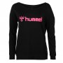  Спортна блузка с дълъг ръкав ” Hummel ” в черно с щампа в розово-,внос от Англия