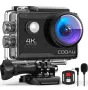 COOAU 4K20MP WiFi екшън камера външен микрофон дистанционно подводна, снимка 1