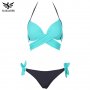 2022 Секси дамски бански костюм горнище кръст превръзка бикини комплект плажен бански костюм за плув, снимка 14
