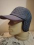 Сива зимна шапка с козирка и с ушички Мъжка, снимка 1 - Шапки - 35168570
