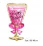 Голяма розова чаша Happy Birthday фолио фолиев балон хелий или въздух парти рожден