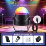 RGB диско светлина, 360° въртяща се диско топка със звуково активиране и дистанционно, 2 броя, снимка 4