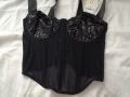 Нов дамски топ/бюстие/корсет с пайети и прозрачна талия р-р S и M, снимка 9