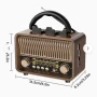 Винтидж Преносимо Безжично Радио - AM/FM/SW с USB Зареждаща се Батерия, Антена, AUX & TF Карта, снимка 4