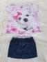 Дънкова пола H&M и тениска 2-3 години , снимка 4