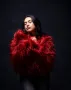 Луксозно червено дамско зимно яке , снимка 2